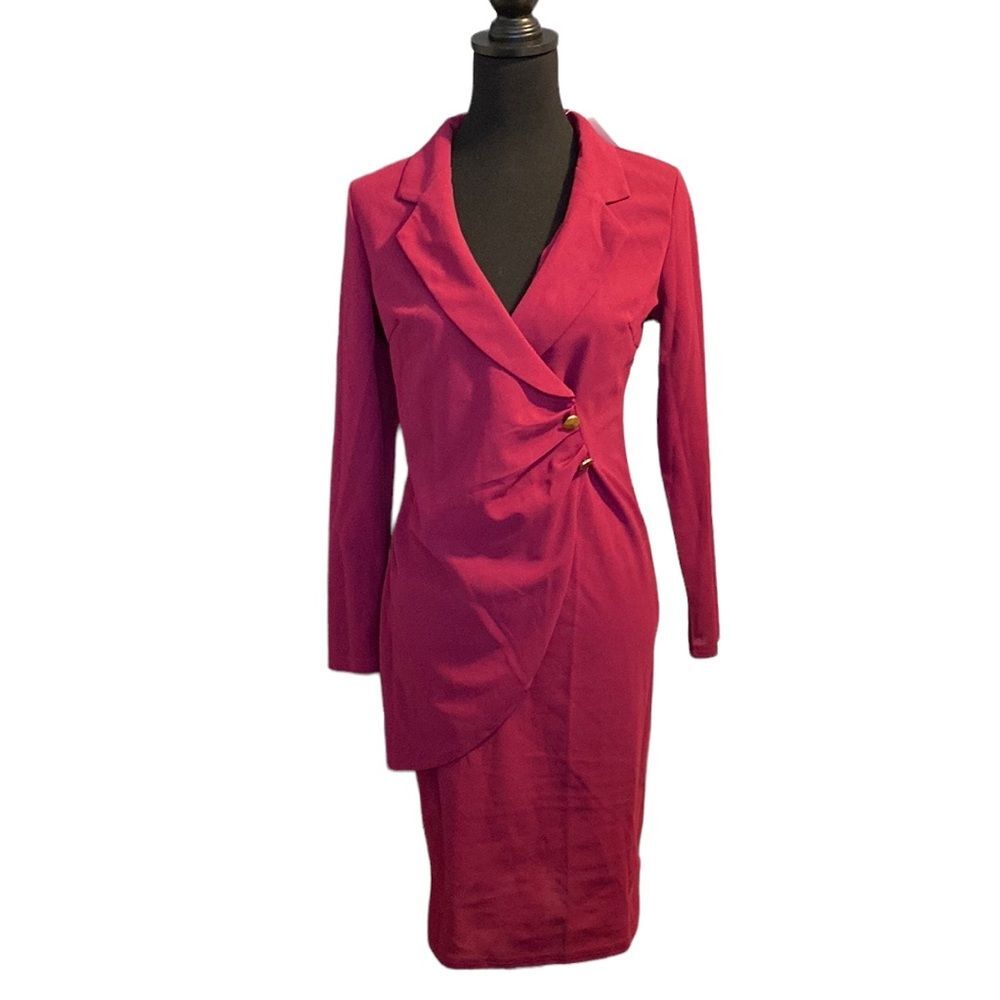 CBR Chic Boutique Rose Magenta Dress Large NWT